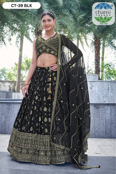 CHANSI TRENDZ CT-39 DESIGNER DOLA SILK LEHENGA CHOLI WHOLESALER IN INDIA